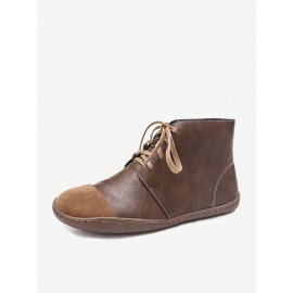 Large Size Women Splicing Lightweight Soft Sole Flat Causal Boots