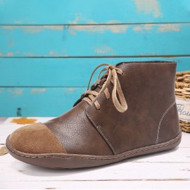 Large Size Women Splicing Lightweight Soft Sole Flat Causal Boots