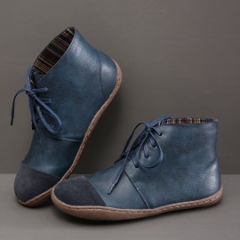 Large Size Women Splicing Lightweight Soft Sole Flat Causal Boots