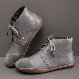 Large Size Women Splicing Lightweight Soft Sole Flat Causal Boots