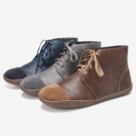 Large Size Women Splicing Lightweight Soft Sole Flat Causal Boots