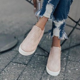 Plus Size Women Casual Splicing Zipper Flat Ankle Short Boots