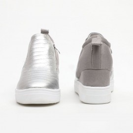 Plus Size Women Casual Splicing Zipper Flat Ankle Short Boots