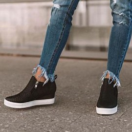 Plus Size Women Casual Splicing Zipper Flat Ankle Short Boots