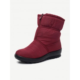Waterproof Front Zipper Soft Sole Warm Lining Winter Snow Boots