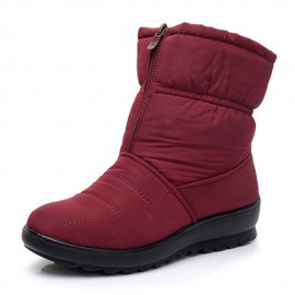 Waterproof Front Zipper Soft Sole Warm Lining Winter Snow Boots