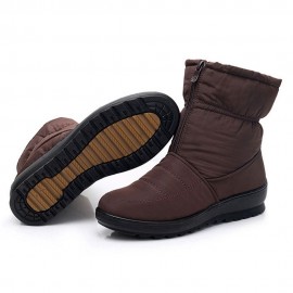 Waterproof Front Zipper Soft Sole Warm Lining Winter Snow Boots