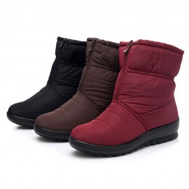Waterproof Front Zipper Soft Sole Warm Lining Winter Snow Boots