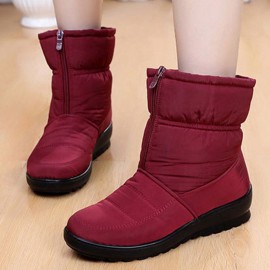 Waterproof Front Zipper Soft Sole Warm Lining Winter Snow Boots