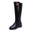 Embroidery Flower Knee High Black Boots
