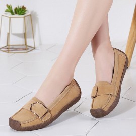 Women Buckle Decoration Comfy Soft Sole Casual Loafers