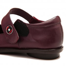 Women Comfy Round Toe Soft Leather Hook Loop Flats