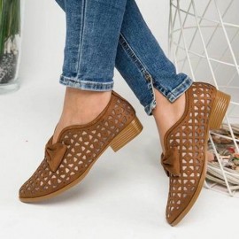 Plus Size Casual Butterfly Knot Hollow White Shoes for Women