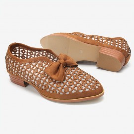 Plus Size Casual Butterfly Knot Hollow White Shoes for Women