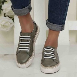 Plus Size Women Comfy Hollow Elastic Band Casual Flat Shoes