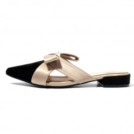 Leather Suede Pointed Toe Flats