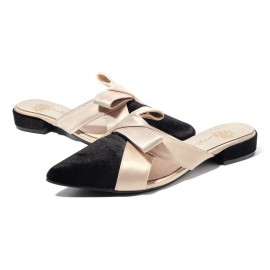 Leather Suede Pointed Toe Flats