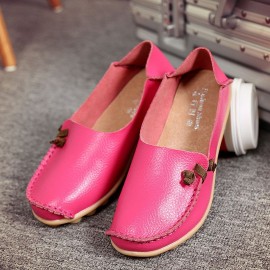 Big Size Comfortable Soft Casual Leather Multi-Way Flat Shoes