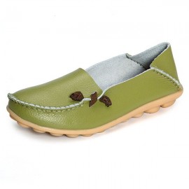 Big Size Comfortable Soft Casual Leather Multi-Way Flat Shoes