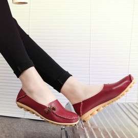 Big Size Comfortable Soft Casual Leather Multi-Way Flat Shoes