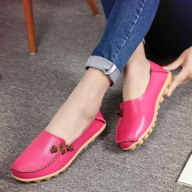 Big Size Comfortable Soft Casual Leather Multi-Way Flat Shoes