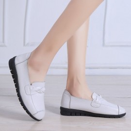 Women Solid Color Slip On Lazy Flat Shoes