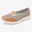 Women Hollow Leather Slip On Solid color Soft Sole Flats Shoes