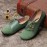Large Size Women Casual Soft Lightweight Splicing Leather Lace Up Flats Loafers