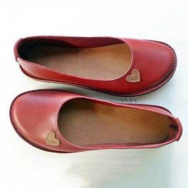 Large Size Women Casual Soft Pu Leather Round Toe Flats