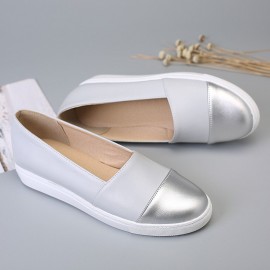 Plus Size Women Casual Splicing Slip On Flats