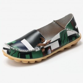 Women Big Size Colorful Pattern Slip On Lazy Soft Sole Comfortable Casual Flat Shoes