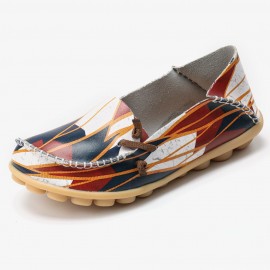 Women Big Size Colorful Pattern Slip On Lazy Soft Sole Comfortable Casual Flat Shoes