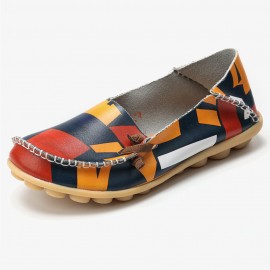 Women Big Size Colorful Pattern Slip On Lazy Soft Sole Comfortable Casual Flat Shoes