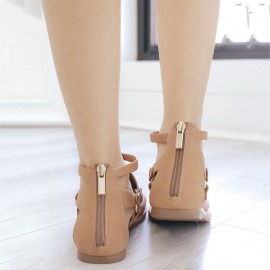 Large Size Women Casual Strappy Zipper Clip Toe Sandals
