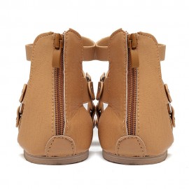Large Size Women Casual Strappy Zipper Clip Toe Sandals
