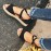 Large Size Peep Toe Espadrilles Zipper Buckle Strap Casual Sandals