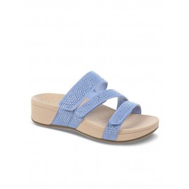 Plus Size Women Rhinestone Opened Toe Hook Loop Platform Casual Slide Sandals