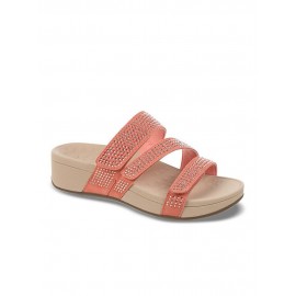 Plus Size Women Rhinestone Opened Toe Hook Loop Platform Casual Slide Sandals