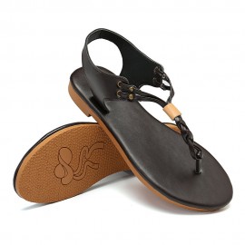 Large Size Women Retro Beach Slip On Flip Flops Flat Sandals