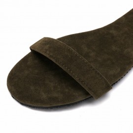 Big Size Women Summer Transparent Ankle Strap Buckle Flat Sandals