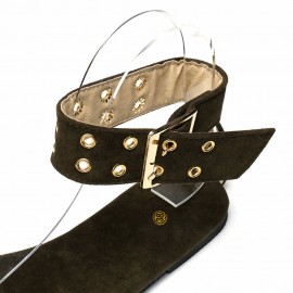 Big Size Women Summer Transparent Ankle Strap Buckle Flat Sandals