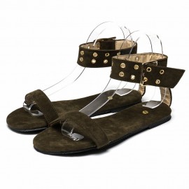 Big Size Women Summer Transparent Ankle Strap Buckle Flat Sandals