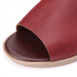 Women Minimalist Fish Mouth Hook Loop Rome Flat Sandals