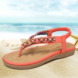 Knitting Slip On Comfy Clip Toe Beach Flat Sandals