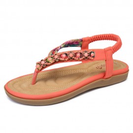 Knitting Slip On Comfy Clip Toe Beach Flat Sandals