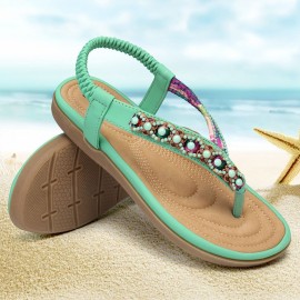 Knitting Slip On Comfy Clip Toe Beach Flat Sandals