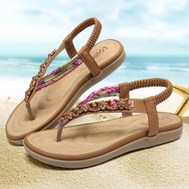 Knitting Slip On Comfy Clip Toe Beach Flat Sandals