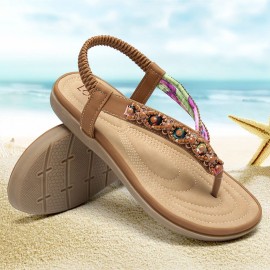 Knitting Slip On Comfy Clip Toe Beach Flat Sandals