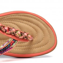 Knitting Slip On Comfy Clip Toe Beach Flat Sandals