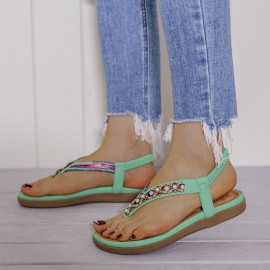 Knitting Slip On Comfy Clip Toe Beach Flat Sandals